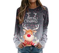 NNGOTD Weihnachts Damen Pullover Damen Chiffon Lose Fledermaus Bluse mit Kurzen Flatter ärmel Leichte Fließende Bluse Rundhalsausschnitt Doppellagige Poncho Tuniken Weihnachts Jumpsuit Familie