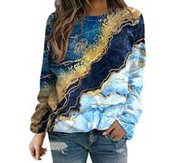 NNGOTD Weihnachtsbluse Damen Langarm Schulterfrei Weihnachten Weihnachtsshirt Frauen Casual Weihnachtsmann Drucken Tshirts Langarmshirt Übergröße Oberteile Pullover Weihnachtspullover Rentier Muster