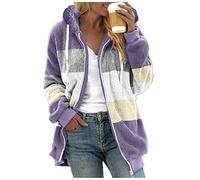 NNGOTD Winterjacke Damen Fleecejacke Teddy Fleece Mantel Warm Gefüttert Winter Kapuzenpullover Hoodie Jacken Frauenmantel Flauschig Plüschjacke übergangsjacke mit Kapuze und Taschen Reißverschluss