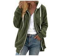NNGOTD Winterjacke Damen Fleecejacke Teddy Fleece Mantel Warm Gefüttert Winter Kapuzenpullover Hoodie Jacken Frauenmantel Flauschig Plüschjacke übergangsjacke mit Kapuze und Taschen Reißverschluss