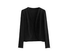 NNYROKJF Bolero Mädchen,Damen Bolero Jacke Sommer Langarm Cropped Ice Silk Cardigans Top Casual Elegant Shrug für Kleider Hochzeit Abend Schwarz XXL