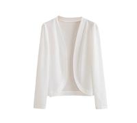 NNYROKJF Bolero Mädchen,Damen Bolero Jacke Sommer Langarm Cropped Ice Silk Cardigans Top Casual Elegant Shrug für Kleider Hochzeit Abend Weiß 3XL