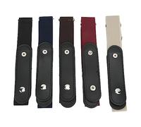 No Buckle Stretch Belt 5er Pack Verstellbarer Elastischer Hüftgürtel für Damen und Herren, PU Leder Schnallenloser Gürtel für Hosen Kleider, Mehrfarbiger Stretchgürtel