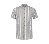 No Excess Regular Fit Leinenhemd blau, Gestreift