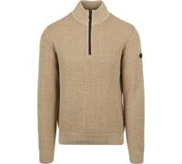 No Excess Halfzip Pullover Struktur Melange Beige - Größe XXL Beige XXL