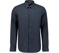 Langarmhemd NO EXCESS "No Excess Gewebtes Jacquard-Hemd Shirt Mini Jacquard", Herren, Gr. 3XL, Normalgrößen, night, 100% Baumwolle, regular fit, Hemden (55478562-XXXL) night