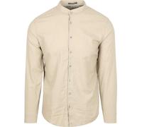 Langarmhemd NO EXCESS "No Excess Leinenhemd", Herren, Gr. M, Normalgrößen, beige (sand), 55% Leinen, 45% Baumwolle, regular fit, Hemden (38818117-M) sand