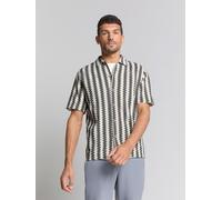 Langarmhemd NO EXCESS "No Excess Jacquard-Hemd", Herren, Gr. XL, Normalgrößen, beige (ecru), 60% Baumwille, 40% Polyester, casual, regular fit, Hemden (41709217-XL) ecru