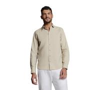 NO EXCESS Herren Hemd Langarm Leinen in 3 Farben (DE/NL/SE/PL, Alphanumerisch, 3XL, Regular, Regular, Light Desert)