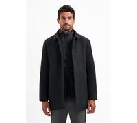 Parka NO EXCESS "No Excess Wollmantel mit doppeltem Verschluss", Herren, Gr. M, antra melange, 90% Polyester, 10% Wolle, Jacken Parka (57033153-M) antra melange