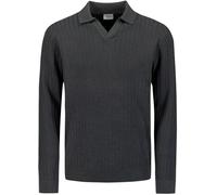 No Excess Langarm - Longsleeve Poloshirt Riva Anthrazit - Größe 3XL Grau 3XL