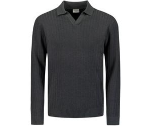 No Excess Langarm - Longsleeve Poloshirt Riva Anthrazit - Größe XL Grau XL