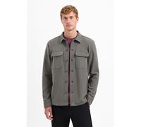 Langarmhemd NO EXCESS "No Excess Overshirt mit Knopfleiste", Herren, Gr. XL, Normalgrößen, schwarz clay, 100% Polyester (Recycelt), regular fit, Hemden (14992004-XL) schwarz clay