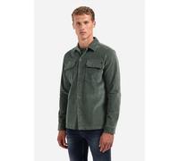 Langarmhemd NO EXCESS "No Excess Samt-Overshirt mit Knöpfen Overshirt Buttons Twill", Herren, Gr. XXL, Normalgrößen, dunkelgrün, 86% Baumwolle, 12% Lyocell, 2% Elasthan, regular fit, Hemden (38508325-