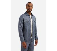 No Excess Regular Fit Hemdjacke dunkelblau, Meliert