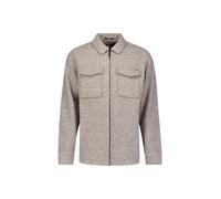 Langarmhemd NO EXCESS "No Excess Overshirt mit Wollreißverschluss", Herren, Gr. M, Normalgrößen, grau melange, 100% Polyester, regular fit, Hemden (65782052-M) grau melange