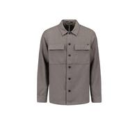 Langarmhemd NO EXCESS "No Excess Overshirt mit Knöpfen", Herren, Gr. M, Normalgrößen, grau, 57% Polyester, 43% Baumwolle, regular fit, Hemden (20211766-M) grau