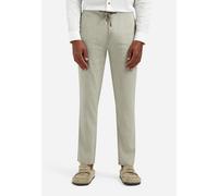 No Excess Regular Fit Leinenhose hellbraun, Einfarbig