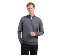 No Excess Pullover Regular Fit Half-Zip Blau Einfarbig Größe L