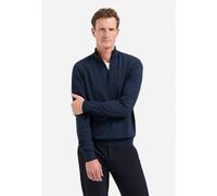 No Excess Pullover Regular Fit Half-Zip Dunkelblau Einfarbig Größe M