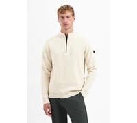 Stehkragenpullover NO EXCESS "No Excess Schwerer gerippter Strickpullover", Herren, Gr. XXL, kit, 88% Baumwolle, 12% Polyamid, Pullover Stehkragenpullover (34433133-XXL) kit