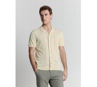 T-Shirt NO EXCESS "No Excess Poloshirt mit kurzen Ärmeln", Herren, Gr. M, beige (beigemeliert), 100% baumwolle, Shirts (35642547-M) beigemeliert