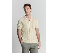 T-Shirt NO EXCESS "No Excess Poloshirt mit kurzen Ärmeln", Herren, Gr. M, beige (beigemeliert), 100% baumwolle, Shirts (35642547-M) beigemeliert