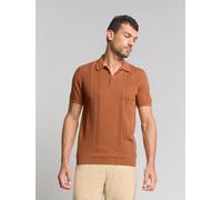 No Excess - Pullover Short Sleeve Polo Solid Placed Jacquard caramel - Gr. - M