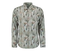 Langarmhemd NO EXCESS "No Excess Stretchhemd mit Print", Herren, Gr. XXL, Normalgrößen, taupe, 100% Baumwolle, regular fit, Hemden (86359551-XXL) taupe