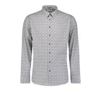 Langarmhemd NO EXCESS "No Excess Stretchhemd mit Print Shirt Stretch Allover Printed", Herren, Gr. M, Normalgrößen, dusty blau, 97% Baumwolle, 3% Elasthan, regular fit, Hemden (58376033-M) dusty blau