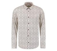 Langarmhemd NO EXCESS "No Excess Stretchhemd mit Print Shirt Stretch Allover Printed", Herren, Gr. 3XL, Normalgrößen, mauve, 97% Baumwolle, 3% Elasthan, regular fit, Hemden (14340143-XXXL) mauve