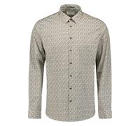 Langarmhemd NO EXCESS "No Excess Stretchhemd mit Print Shirt Stretch Allover Printed", Herren, Gr. XXL, Normalgrößen, taupe, 97% Baumwolle, 3% Elasthan, regular fit, Hemden (41497421-XXL) taupe