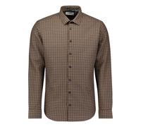 Langarmhemd NO EXCESS "No Excess Gewebtes Jacquard-Hemd Shirt Mini Jacquard", Herren, Gr. S, Normalgrößen, taupe, 100% Baumwolle, regular fit, Hemden (66766314-S) taupe