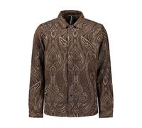 Langarmhemd NO EXCESS "No Excess Jacquard-Overshirt mit Muster", Herren, Gr. L, Normalgrößen, braun, 100% Polyester, regular fit, Hemden (26668916-L) braun