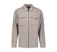 Langarmhemd NO EXCESS "No Excess Overshirt mit Wollreißverschluss", Herren, Gr. L, Normalgrößen, grau (grau melange), 100% Polyester, casual, regular fit, Hemden (65782052-L) grau melange