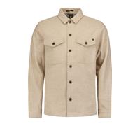 Langarmhemd NO EXCESS "No Excess Meliertes Overshirt Overshirt Button Closure Melange", Herren, Gr. XL, Normalgrößen, khaki, 80% Polyester (Recycelt), 10% Viskose, 10% Acryl, regular fit, Hemden (4864