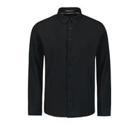 Langarmhemd NO EXCESS "No Excess Piqué-Hemd von Timeless Basics", Herren, Gr. M, Normalgrößen, schwarz, 97% Baumwolle, 3% Elasthan, regular fit, Hemden (22106352-M) schwarz