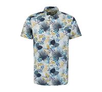 No Excess Regular Fit Leinenhemd blau, Bedruckt