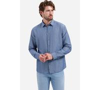 No Excess Regular Fit Leinenhemd Indigo Blue, Gestreift