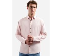 No Excess Regular Fit Leinenhemd pink, Einfarbig