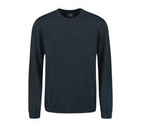 Rundhalspullover NO EXCESS "No Excess Zweifarbiger Pullover von Timeless Basics", Herren, Gr. XL, blau (dunkelblau), 34% Cotton, 34% Viscose, 32% Polyester, Pullover (54894313-XL) dunkelblau