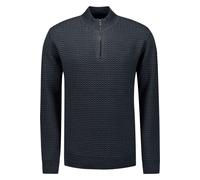 Stehkragenpullover NO EXCESS "No Excess Waffelstrickpullover mit Half-Zip", Herren, Gr. XXL, night, 84% Baumwolle, 16% Nylon, Pullover Stehkragenpullover (47282064-XXL) night