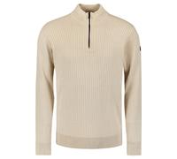 Stehkragenpullover NO EXCESS "No Excess Schwerer gerippter Strickpullover", Herren, Gr. S, kit, 88% Baumwolle, 12% Polyamid, Pullover Stehkragenpullover (34433133-S) kit