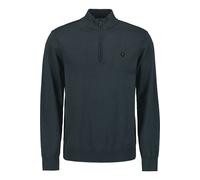 Rundhalspullover NO EXCESS "No Excess Pullover mit halbem Reißverschluss von Timeless Basics", Herren, Gr. L, blau (dunkelblau), 34% Cotton, 34% Viscose, 32% Polyester, Pullover Rundhalspullover (2174