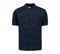 No Excess Regular Fit Strickpolo Deep Blue, Einfarbig