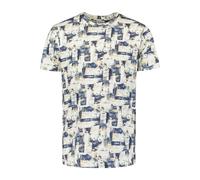 No Excess Regular Fit T-Shirt Rundhals blau, Bedruckt