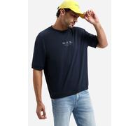 No Excess Relaxed Fit T-Shirt Rundhals dunkelblau, Einfarbig