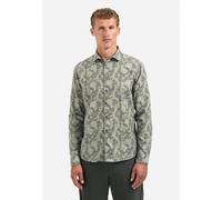 Langarmhemd NO EXCESS "No Excess Bedrucktes T-Shirt", Herren, Gr. L, Normalgrößen, dunkelgrün, 88% Polyester, 12% Baumwolle, regular fit, Hemden (82329240-L) dunkelgrün