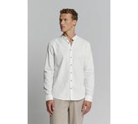 No Excess - Shirt Granddad Solid With Linen white - Gr. - L