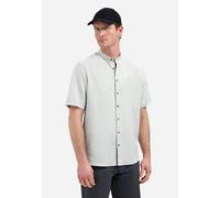 No Excess - Shirt Short Sleeve Granddad With Linen dusty green - Gr. - XXL